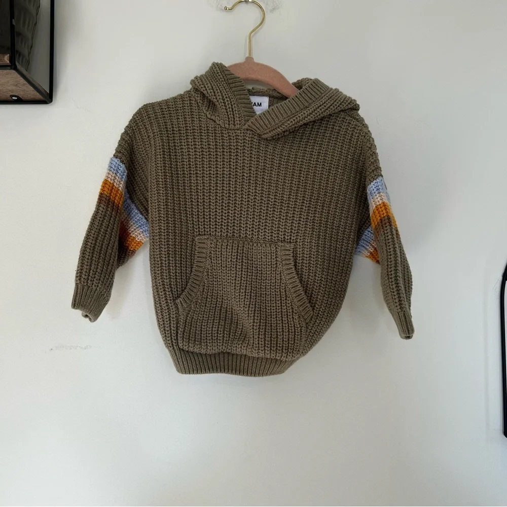 7 AM Enfant‎ Hooded Boxy Sweater Chunky Size 12-18 Months